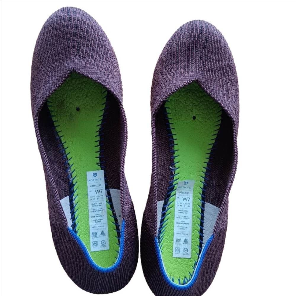 Rothy's Truffle Python Round Toe Flat Shoes Ballet Washable Knit Comfort Retired - Picture 5 of 7